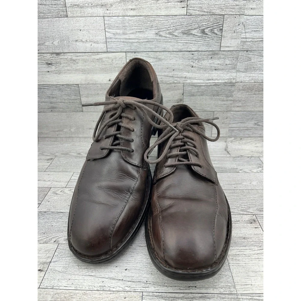Born‎ Men H14052 Brown Leather Derby Shoes Square Toe Lace Up Oxfords Size 10M